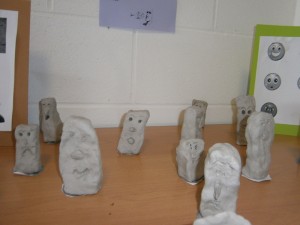 Clay heads showing emotion 2