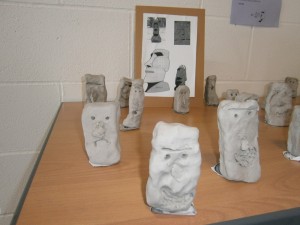 Clay heads showing emotion 3